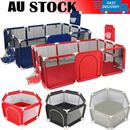 12 Panels Baby Playpen Play Mat Interactive Safety Gate Slide Fence Game Gift AU