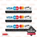 3x Karte Kontaktloses Bezahlen Akzeptierte Aufkleber Fenster Shop Card Aufkleber Visa
