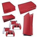 GNG PS5 Digital Console Carbon Red Skin Decal Vinal Sticker + 2 Controller Skins Set