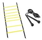 Victory Panther Combo Adjustable Speed Agility Ladder [ 3.5m with 7 Rungs] and Skipping Rope |Home Gym|Jumping| Fitness|Track and Field |All Sports|Football|Speed Ladders |Field Equipment|