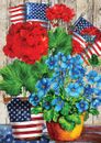 Toland Flowers and Flags Patriotic Spring Garden and House Flag Double Sided