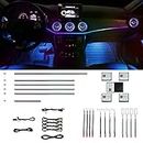 HMYC Car Interior Ambient Lights,18 in 1 128 Colorful LED Acrylic Fiber Optic Strip,Universal Multiple Modes Decoration Atmosphere with Music Sync Rhythm,APP Control,RGB Neon Lighting for All Cars