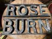 Rose Burn Roseburn Edinburgh Straßenschild Metall Vintage