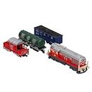 Amisha Gift Gallery Battery Operated Cargo Train Track Toy Set with Flash Light and Sound Vintage Train with Locomotive Engine Cargo Car Coal Wagon,Oil Tanker and Choo Choo Train Small Cargo