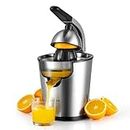 VEVOR Electric Citrus Juicer, Orange Juice Squeezer with Two Size Juicing Cones, 300W Stainless Steel Orange Juice Maker with Soft Grip Handle, For Oranges, Grapefruits, Lemons and Other Citrus Fruits