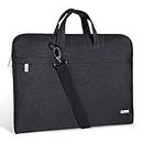 Voova Laptop Bag 17 17.3 Inch Waterproof Laptop Sleeve Case with Shoulder Straps & Handle, Computer Case Cover Slim Briefcase Compatible with 17-18” Hp Lenovo Dell Asus Acer, Black