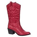 Charles Albert Women's Embroidered Modern Western Cowboy Boot, Red, 8