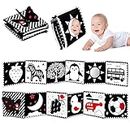 Baby Toys 0-3 Months: Black and White High Contrast Baby Toys 0-6 Months, Baby Soft Cloth Book Tummy-Time Toys with Mirror for Babies Infants 6-12 Months, Brain Development Crib Baby Newborn Toys Gift