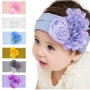 6pcs Baby Girls Kids Newborn Elastic Headband Rose Flower Hair Band Headwear Set