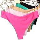MYYNTI Seamless Thongs for Women No Show Seamless Thong Comfortable Underwear Women and Girl Comfortable Multiple Pack (Pack of 3 pcs) Multicolour Free Size
