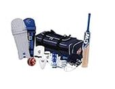 CW Lefty Academy Cricket Kit Junior Boys Official Training Sports Training Kashmir Willow Cricket Full Kit Size Boys 5 for Age Group 10-11 Years Left Hand Kids
