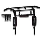 HASHTAG FITNESS Wall mount pull up bar, 3 in 1, dips station, home gym equipments, height increasing equipments for men,kids and women (Black)
