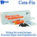 DSI Cera-Fix Dental Porcelain Gel Ceramic Metal Repair Kit Etch Protecting 2x5ml