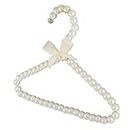 Pack of 12, Plastic Pearl White Beaded Clothes Hanger Trousers Skirt- Luxury Embellished Hanging Hooks with Ribbon for Stylish Display- Perfect for Children's Clothing and Small