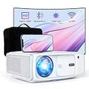 Projector, Febfoxs Projector with WiFi and Bluetooth, 400 ANSI Lumen 1080P Portable Projector, UHD Movie Projector with Bag, 4K, Zoom, Supported, Bluetooth Projector Compatible w/Phone/PC/DVD/PS5