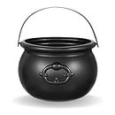 4E's Novelty Black Pot of Gold Plastic Large 7.5" St Patricks Day Decoration Coin Candy Holder Cauldron Decor Prop Supplies Centerpiece for Table
