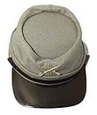 Jacobson Hat Company Civil War Wool Lined Kepi Hat - Gray, Grey, 58 cm