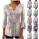 Discounts and Promotions Coupon Codes 3/4 Length Sleeve Womens Tops Red Going Out Tops for Women Sexy Womens Shirts Dressy Casual Womens Tops 3/4 Sleeve Shirts
