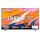 Hisense 75" UHD 4K 75A6K, Smart TV VIDAA U6, Dolby Vision, HDR 10+, Alexa, Tuner DVB-T2/S2 HEVC 10, Nero