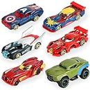 ZGCXRTO Voiture Cars, Children Play Vehicles Mini-véhicules, 6Pcs Mini Voitures à Tirer,Racing Cars Toy Cars Cupcake Topper Jouet for Kids Xmas Easter Gifts