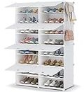 HOMIDEC Shoe Rack, 7 Tier Shoe Storage Cabinet 28 Pair Plastic Shoe Shelves Organizer for Closet Hallway Bedroom Entryway