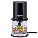 AGARO Electric Chopper, 400 Watts, Vegetable Chopper, Cutter, 100% Pure Copper Motor, Chop, Mince, Puree, Dice, Twin Stainless Steel Blade, 500 Ml, One Touch Operation, Elegant, Black