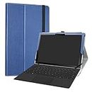 LiuShan PU Leather Slim Folding Stand Cover for 12.0" Samsung Galaxy Book2 12 SM-W737AZSBATT Tablet Tablet PC Blue Blue