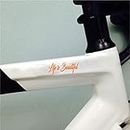 ISEE 360 Life is Beautiful Bicycle Frame Sticker Fixed Gear Frame Graphic Decal for 2 Sides (Orange)