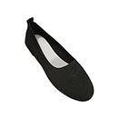 Wide Width Flat Sandals,Shoes for Women Round Toe Knit Ballet Flats Shoes Breathable Heel Cushions Soft Slip on Office Work Flats Outdoor,Black,41
