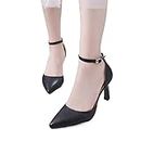 ASADFDAA Talons hauts Sandals Elegant Pointed Buckle Strap High Heels Wedding Shoes Heeled Pumps Sandals Women Shoes (Size : 36 EU)