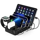 Multiple Charging Station Charger Station - Charging Station for Multiple Devices, 6 Ports USB Charging Dock for Phone| Earhead|Watch Stand, Fast Docking Station, Family Electronics Charging Center