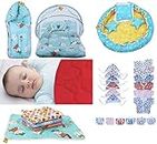 Fareto Baby Daily Essential Combo All in One(Total Items: 30)(0-6 Months) (Star Pista Green & Red)