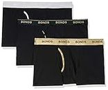 Bonds Mens Underwear Cotton Blend Guyfront Trunk, Black / Silver / Gold (3 Pack), Medium