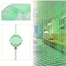 Kangkang@ Crystal Glass Beaded Tassel String Curtains Door Window Home Decor Sheer Curtain for Living Room Divider Rideaux Pour Le Salon (Green)