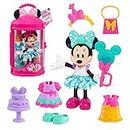 Mickey & Minnie - Sweet Party Fashion Doll, playset de juguete de Minnie Mouse con figurita de 15 cm y un estuche-armario para llevar a todos lados y guardar los 14 accesorios de la muñeca (MCN28100)