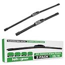 lebogner Wiper Blades 26 Inch + 16 Inch Pack of 2 All-Seasons Automotive Replacement Windshield Wiper Blades For My Car, Stable And Quiet Silicone Beam Blade Compatible With U/J Hook, Easy To Install