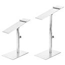 sourcing map Shoe Display Stand 2 Pack Adjustable Height High Heel Shoe Risers Metal Shoe Rack Holder for Home Retail Store Supplies - Silver