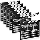 Wesiti 6 Pcs Movie Film Clap Board Bulk 12'' x 11'' Wooden Clapper Board Stop Motion Animation Kit Vintage Movie Props for Studio Camera Theater Party Decoration