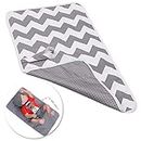 Nappy Changing Mat, Foldable Diaper Pad Waterproof Travel Changing Mat with Gray Waves for Home Travel Outside（60 * 35 cm /23.62 * 13.77 in)