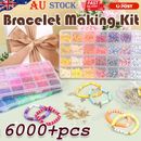 6000+PCS Clay Beads for Bracelet Making Kit 24 Colors Friendship Bracelet Kit AU
