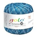 golo Cotton Crochet Thread Balls Size 10 Cotton Colored Yarn for Crochet indigo-D276