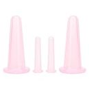 4 Pcs Facial Cupping Set for Face, Silicone Facial Cupping Therapy Vacuum Massage Cup Kit Anti Cellulite Massager Cans Suction Beauty Tool for Body Facial Neck Eye Care (Pink)