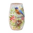 Stony Creek - Summer Songbirds Bluebird Small Lighted Glass Vase