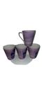 Pier 1 Imports Set Of 4 Water Color Blooms Magnolia Purple Mugs Coffee Tea