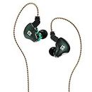 Kbear KS2 In-Ear-Kopfhörer, 1BA 1DD Stereo IEM, HiFi Noise Cancelling Sport Hybrid Kopfhörer mit PCB Frequenzplatine, 2-poliges abnehmbares Kabel, für Audiophile (kein Mikrofon, grün)