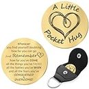 Meliatomia Pocket Hug Token Little Reminders Keychain Long Distance Relationship Gift,Motivational Gift with Case Keychain, Gold, Always with U