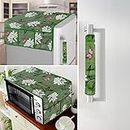 E-Retailer® Exclusive 3-Layered PVC Combo Set of Appliances Cover (1 Pc. of Fridge Top Cover, 1 Pc Handle Cover and 1 Pc. of Microwave Oven Top Cover) (Color-Green Butterfly, Set Contains-3 Pcs.)