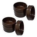 Brown Castor Cups 37mm Protect Wooden, Laminate, Tiled Floors and Carpets from Wheel Damage and Scratches caused by Chair, Bed, Sofa and Table Legs (8, Small)