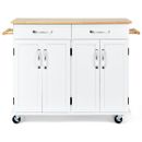 Kitchen Trolley Island Utility Cart Rolling Storage Cabinet w/ Drawers White