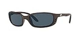 Costa Del Mar Men's Brine Polarized Oval Sunglasses, Gunmetal/Grey Polarized-580P, 59 mm